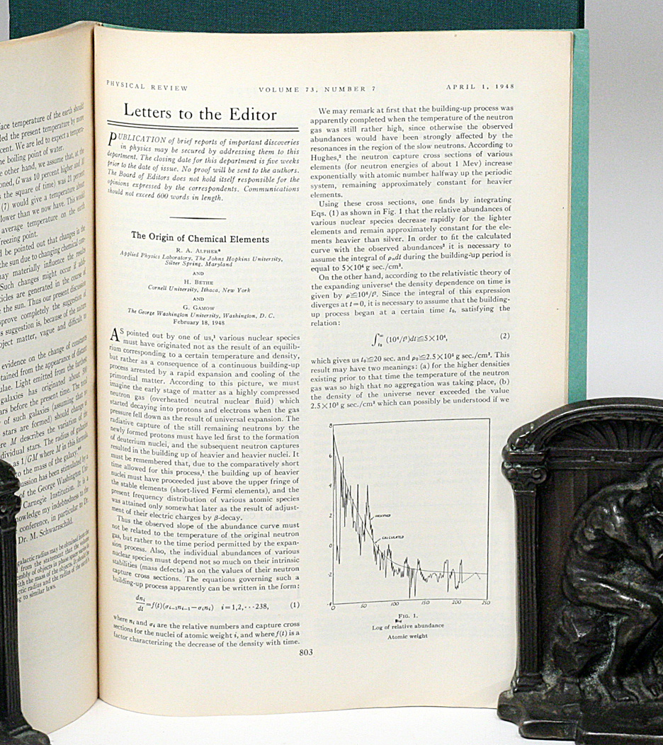 The Origin of Chemical Elements | RALPH ALPHER, HANS BETHE, GEORGE ...